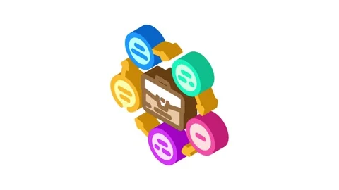 Business process analyst isometric icon animation Video stock 327285046