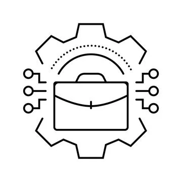 Business process analyst line icon vector illustration Illustrazione stock