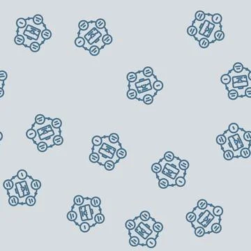 Business process analyst line vector seamless pattern 库存插图