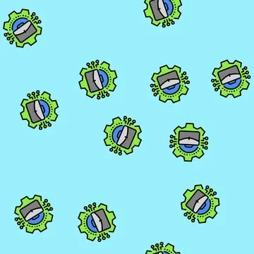Business process analyst vector seamless pattern Stock Illustration