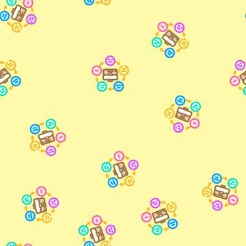 Business process analyst vector seamless pattern Stock Illustration