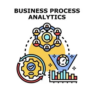 Business process analytics concept visualizing data optimization and manageme Stockillustratie