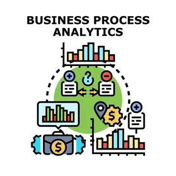 Business process analytics optimizing data performance concepts Stock Illustration