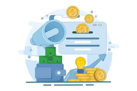 Business process and analyst concept, goals and objectives. Stock Illustration