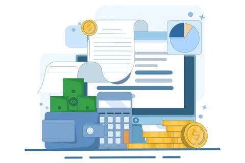 Business process and analyst concept, goals and objectives. Stock Illustration