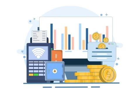 Business process and analyst concept, goals and objectives. Stock Illustration