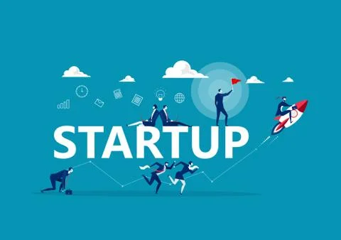 Business process and creative process.  concepts for business plan, startup, Stock Illustration