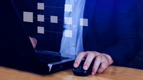 Business process and data management organigram, Design workflow automation.. 스톡 사진