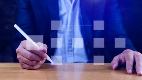 Business process and data management organigram, Design workflow automation.. 스톡 사진