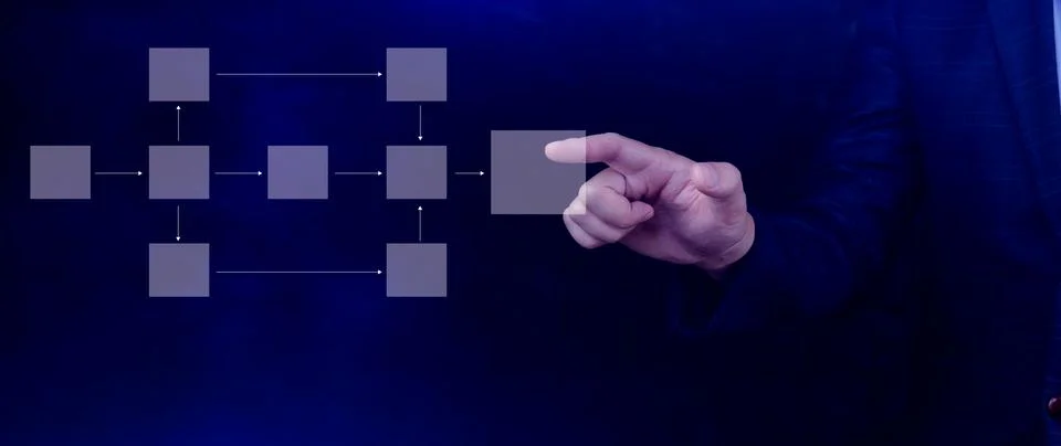 Business process and data management organigram, Design workflow automation.. 스톡 사진