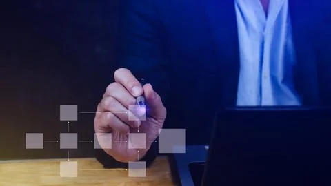 Business process and data management organigram, Design workflow automation.. Stock Photos