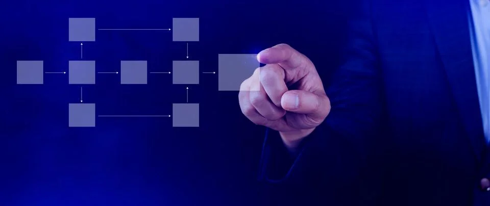 Business process and data management organigram, Design workflow automation.. 스톡 사진