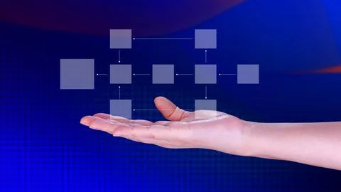 Business process and data management organigram, Design workflow automation.. Stock Photos