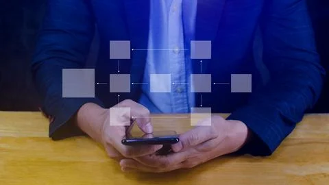 Business process and data management organigram, Design workflow automation.. Stock Photos