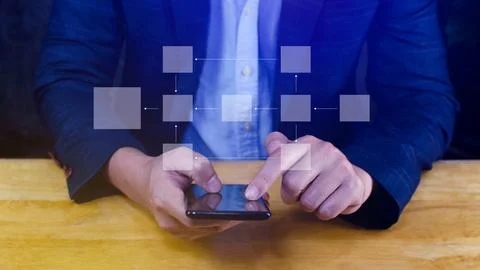 Business process and data management organigram, Design workflow automation.. Stock Photos