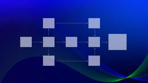 Business process and data management organigram, Design workflow automation.. Stock Photos