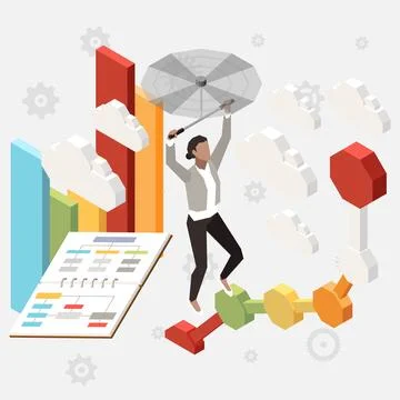 Business process and teamwork concept Stock Illustration