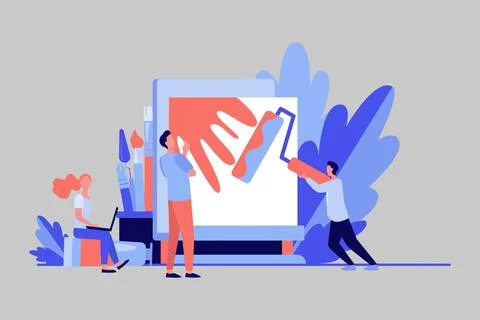 Business process and teamwork concept Stock Illustration