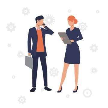 Business process and teamwork concept Stock Illustration