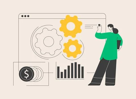 Business process automation abstract concept vector illustration. Stock Illustration