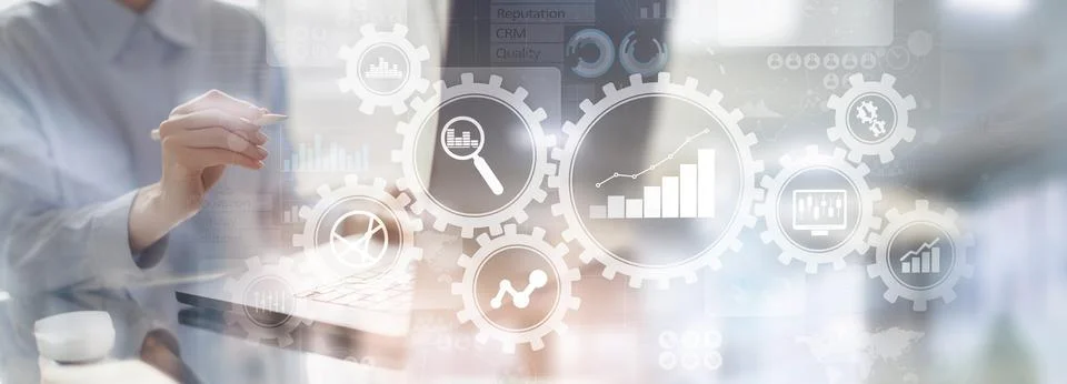 Business Process Automation and Data Analytics for Enhanced Productivity on a Stock Photos