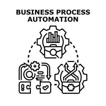 Business process automation concept optimizing workflow Stock Illustration