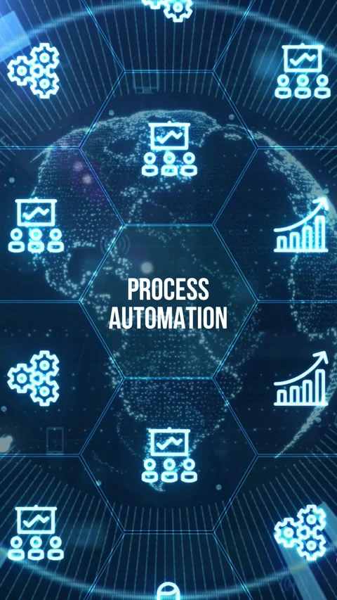 Business process automation, industrial technology innovation, optimization.. Video stock 280964381