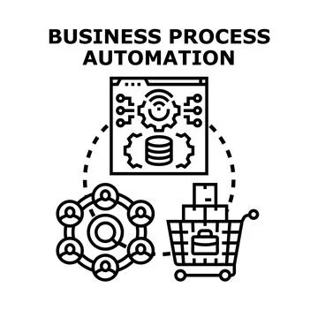 Business process automation optimizing digital workflow efficiency Illustrazione stock