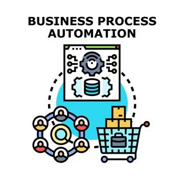 Business process automation optimizing digital workflow efficiency Illustrazione stock