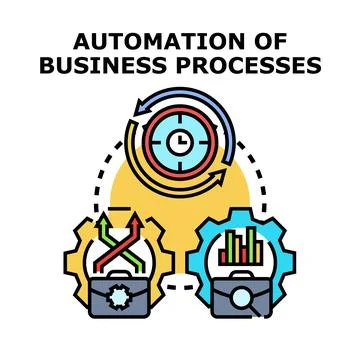 Business process automation optimizing workflow efficiency concept Stock Illustration