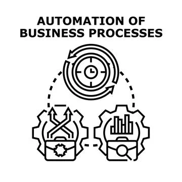 Business process automation optimizing workflow efficiency concept Stock Illustration
