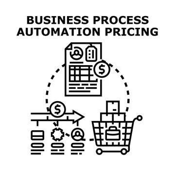 Business process automation pricing calculating transaction cost Stock Illustration