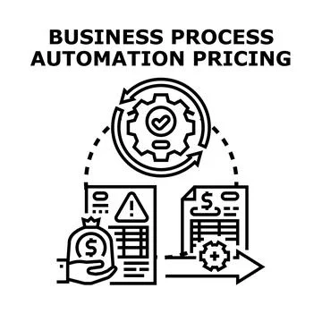 Business process automation pricing optimizing cost efficiency Stock Illustration