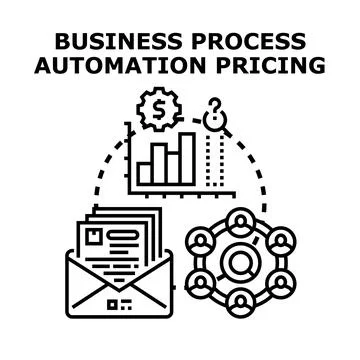 Business process automation pricing strategy and client management 스톡 일러스트