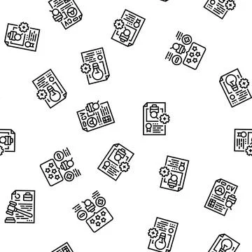 Business process automation seamless pattern vector Stockillustratie