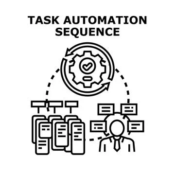 Business process automation sequence workflow optimization Stock Illustration