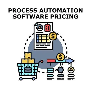 Business process automation software pricing planning Stock Illustration
