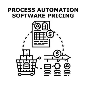 Business process automation software pricing planning Stock Illustration