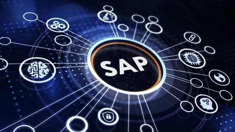Business process automation software. SAP Video stock 185343103