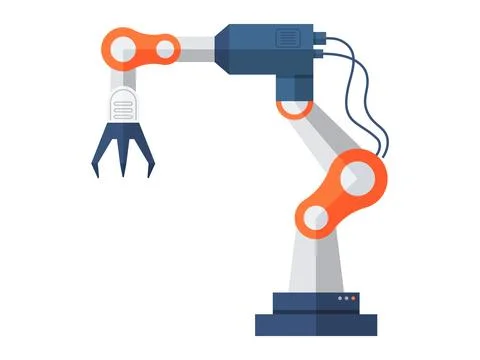 Business process automation, use of robots and machines vector illustration.  Stock Illustration