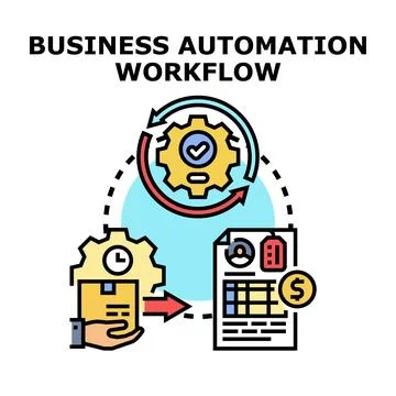 Business process automation workflow management icon concept 库存插图