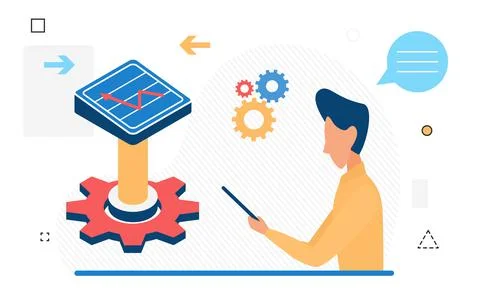 Business process automation working engine イラスト素材