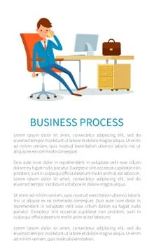 Business Process, Businessman Solving Problems イラスト素材