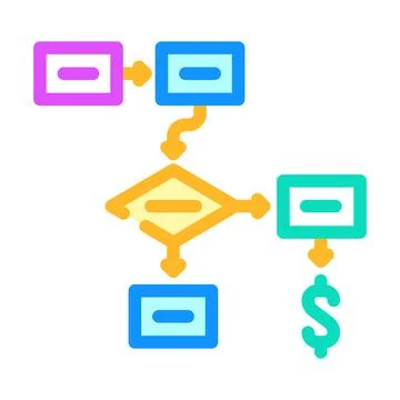 Business process color icon vector illustration Stock Illustration