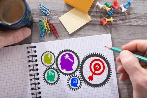 Business process concept on a notepad 스톡 사진