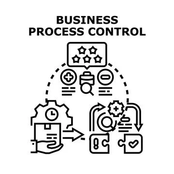 Business process control management optimization workflow cycle Stock Illustration
