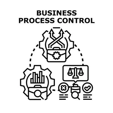 Business process control optimizing strategy and management Illustration