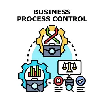 Business process control optimizing strategy and management Illustrazione stock