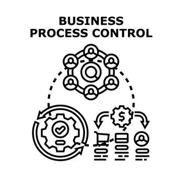 Business process control optimizing strategy and management Stock Illustration