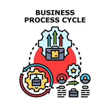 Business process cycle optimizing workflow growth and strategy 스톡 일러스트